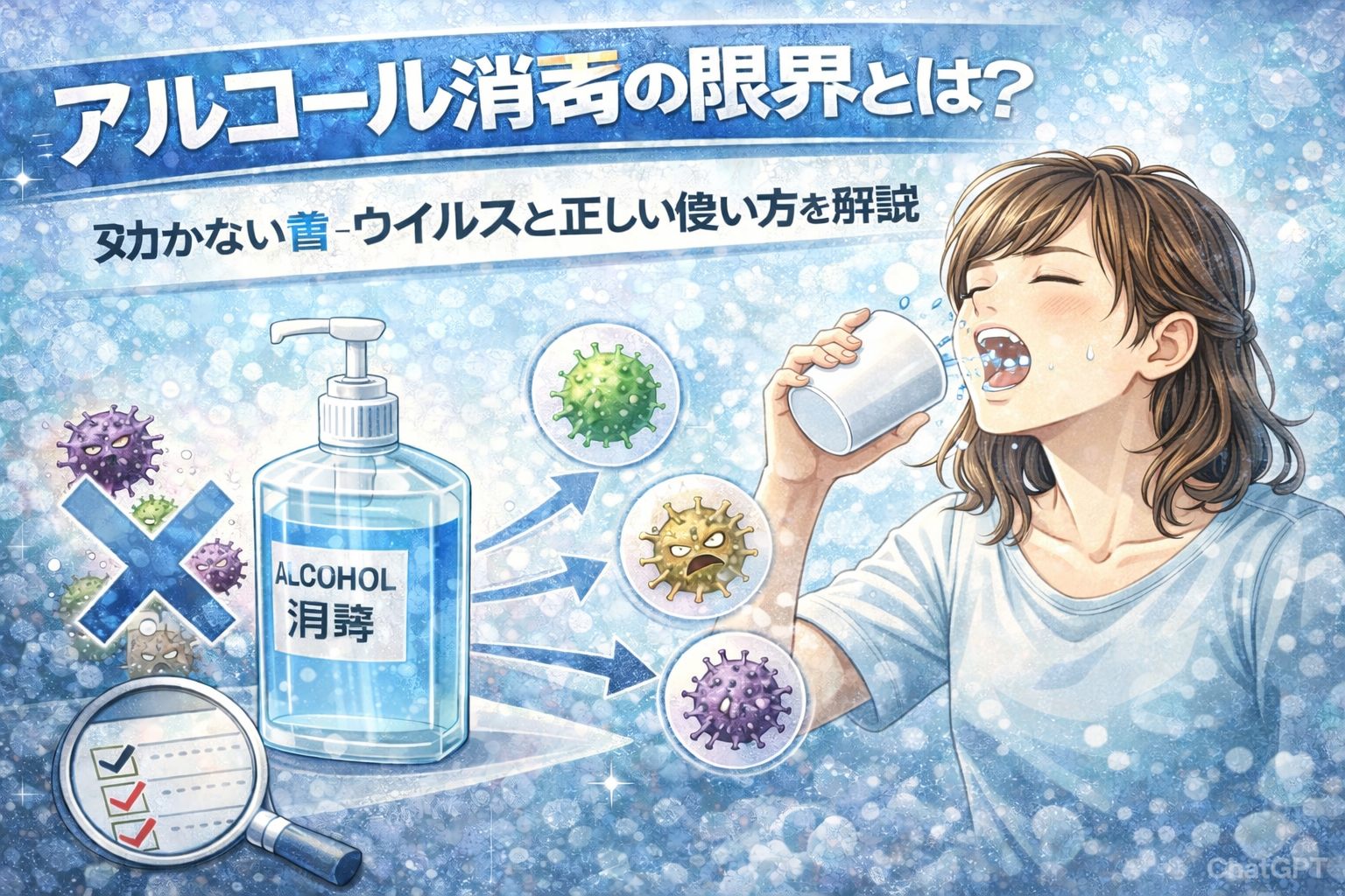 アルコール消毒の限界とは？効かない菌・ウイルスと正しい使い方を解説