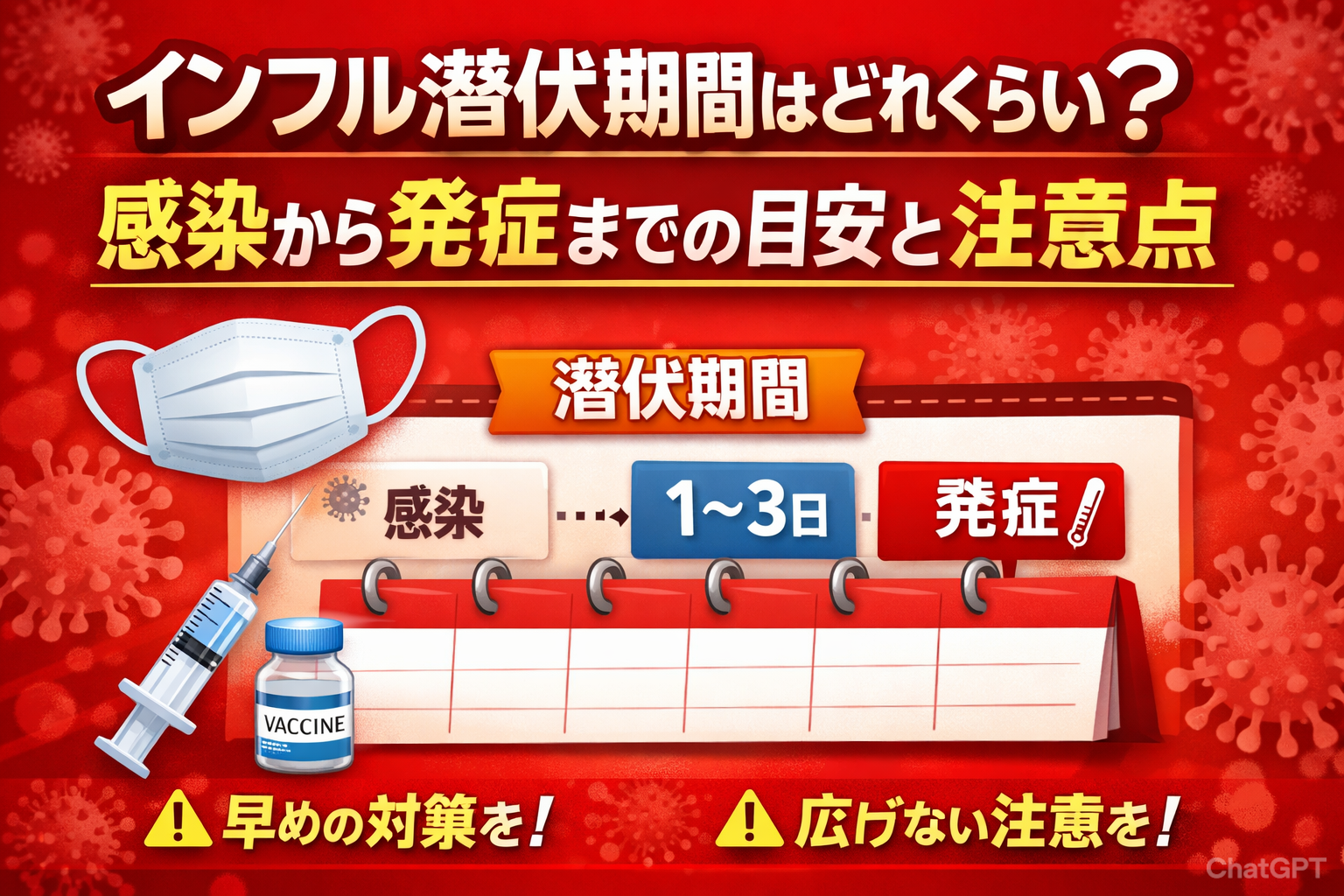 インフル潜伏期間はどれくらい？感染から発症までの目安と注意点
