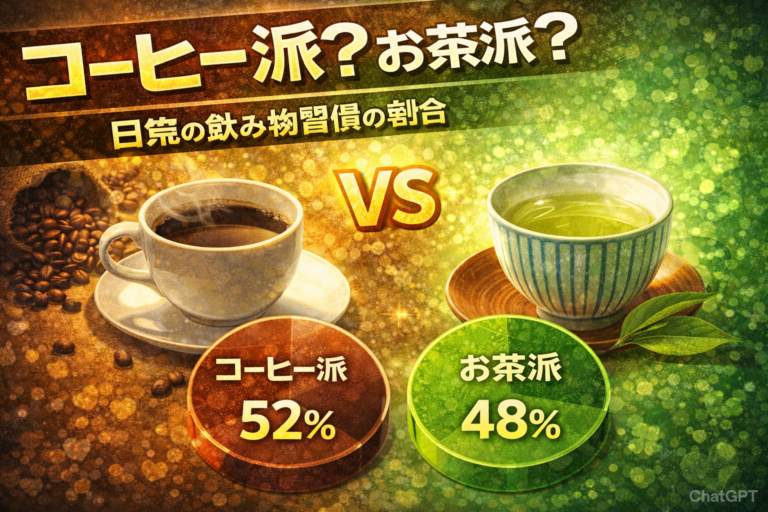 コーヒー派？お茶派？日常の飲み物習慣の割合