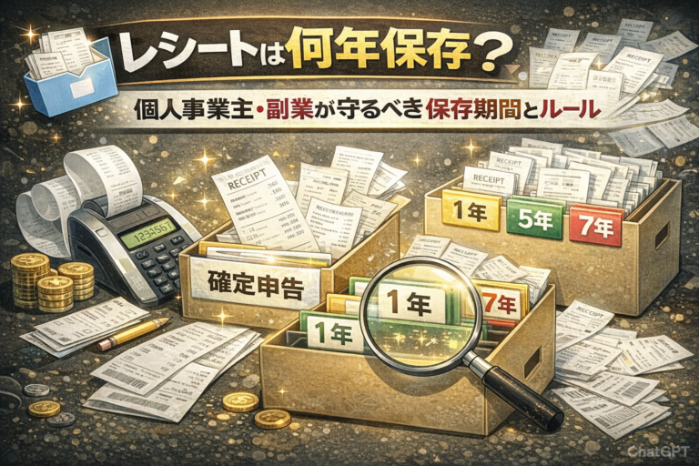 レシートは何年保存？個人事業主・副業が守るべき保存期間とルール