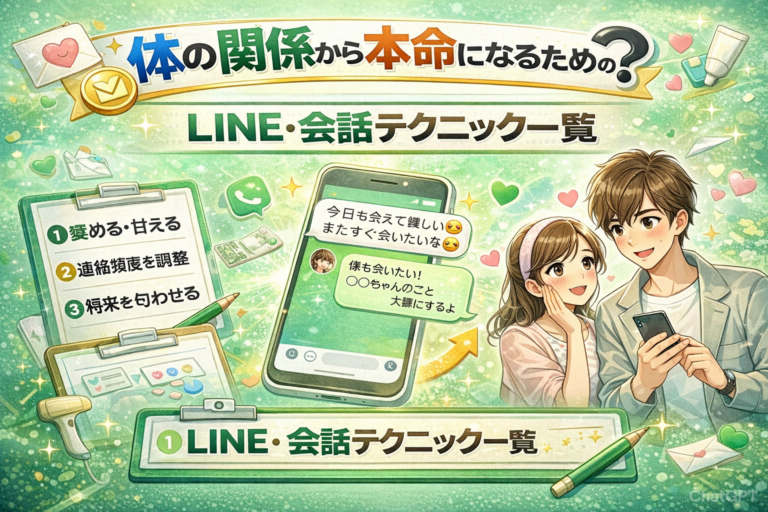 体の関係から本命になるためのLINE・会話テクニック一覧