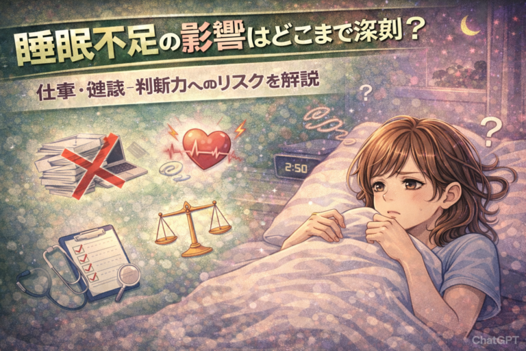睡眠不足の影響はどこまで深刻？仕事・健康・判断力へのリスクを解説