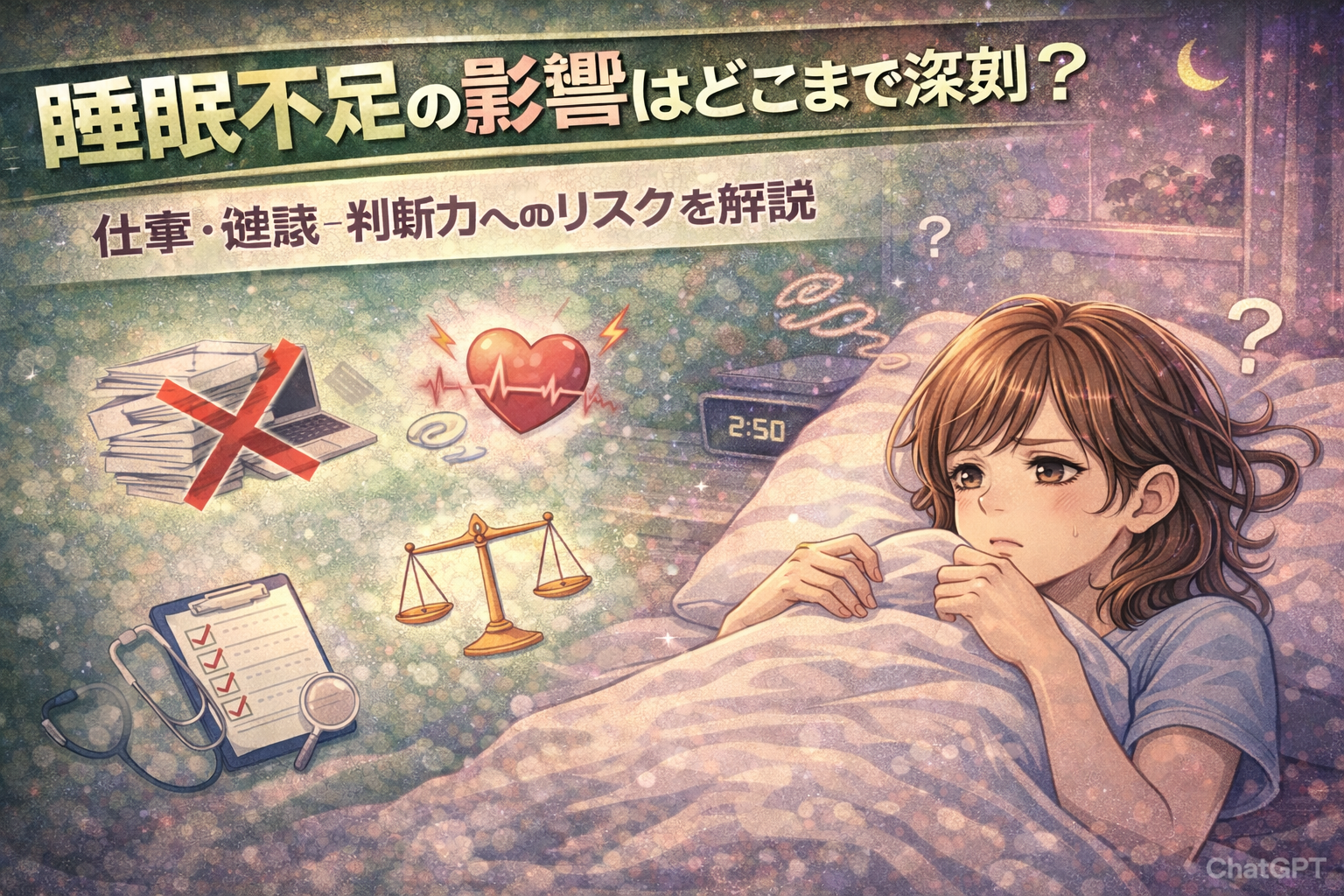 睡眠不足の影響はどこまで深刻？仕事・健康・判断力へのリスクを解説